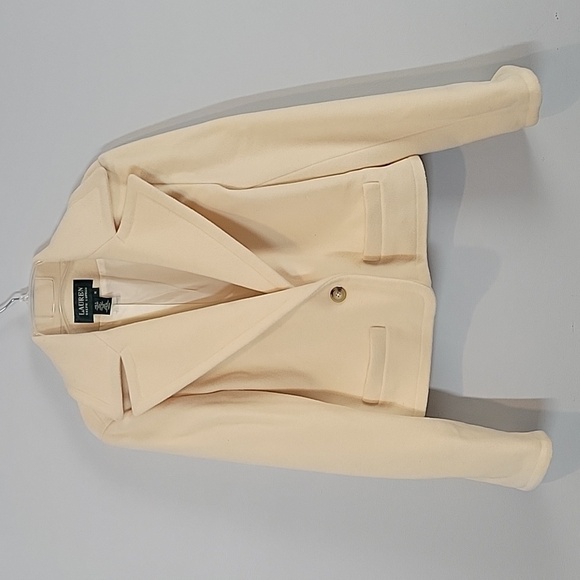 Lauren Ralph Lauren Cream Crop Wool Jacket - Picture 1 of 8